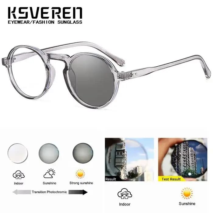Lunettes rondes Vintage photochromiques pour myopie, pour hommes et femmes, sur Prescription de forc