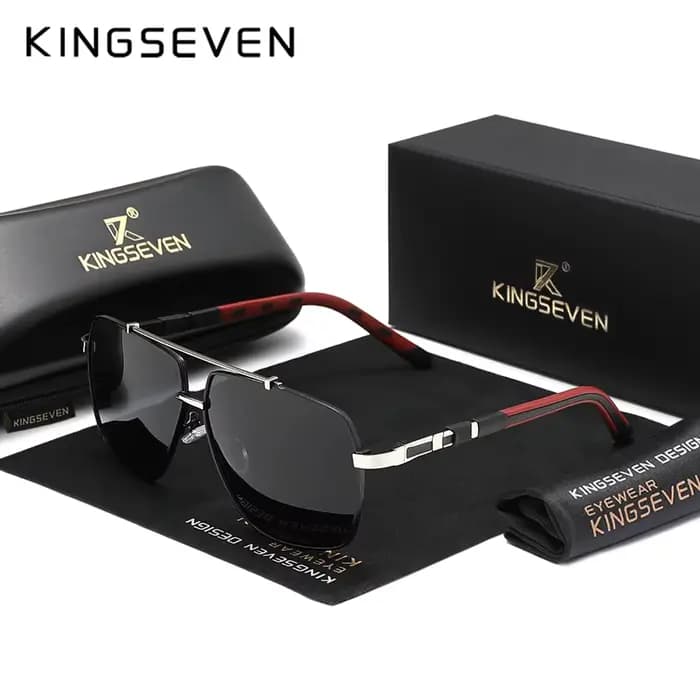 KINGSEVEN luxe lunettes de soleil polarisées hommes UV400 carré grand cadre lunettes hommes femmes e