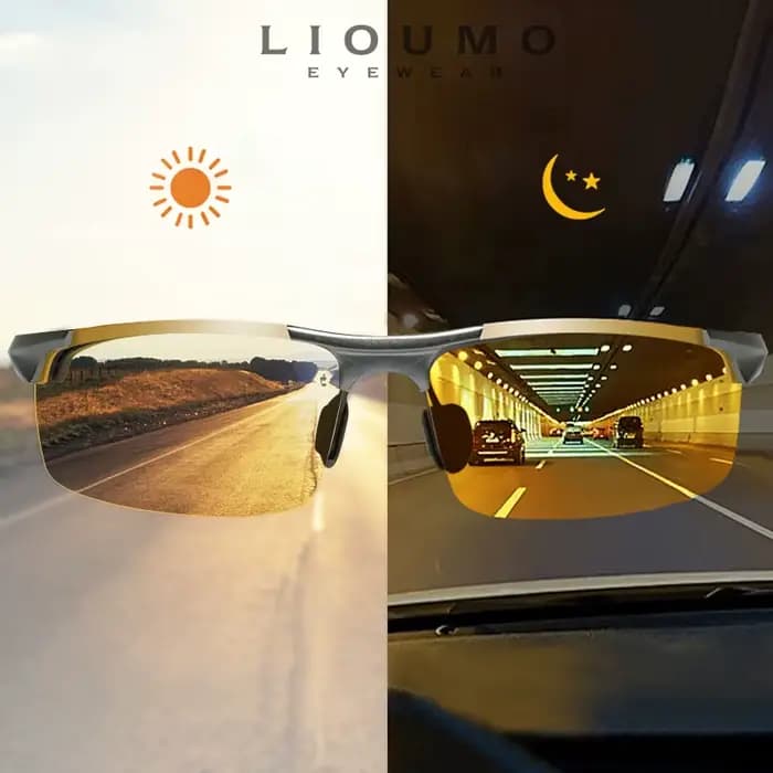 Top Anti-éblouissement jour nuit Vision lunettes pour la conduite hommes lunettes de soleil polarisé