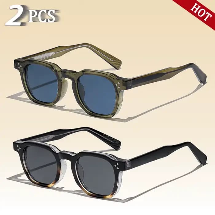 CATERSIDE Nouvelles Lunettes de Soleil Rétro Punk pour Hommes, Design Carré Personnalisé, Lunettes d