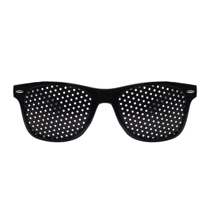 Lunettes noires pour l'amélioration de la vue,dispositif à petits trous pour exercice des yeux, anti