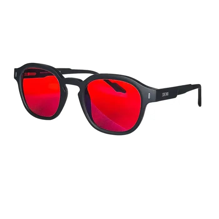 SHINU sommeil meilleurs lentilles rouges lunettes à filtre de lumière bleue pour hommes oculaires or