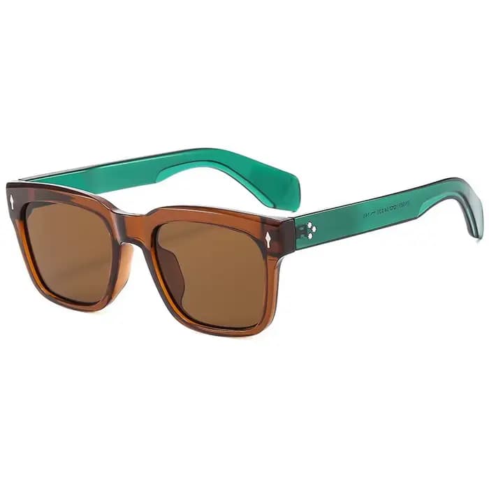 Lunettes de soleil carrées vintage pour hommes et femmes, nuances vertes, créateur de mode, marque d