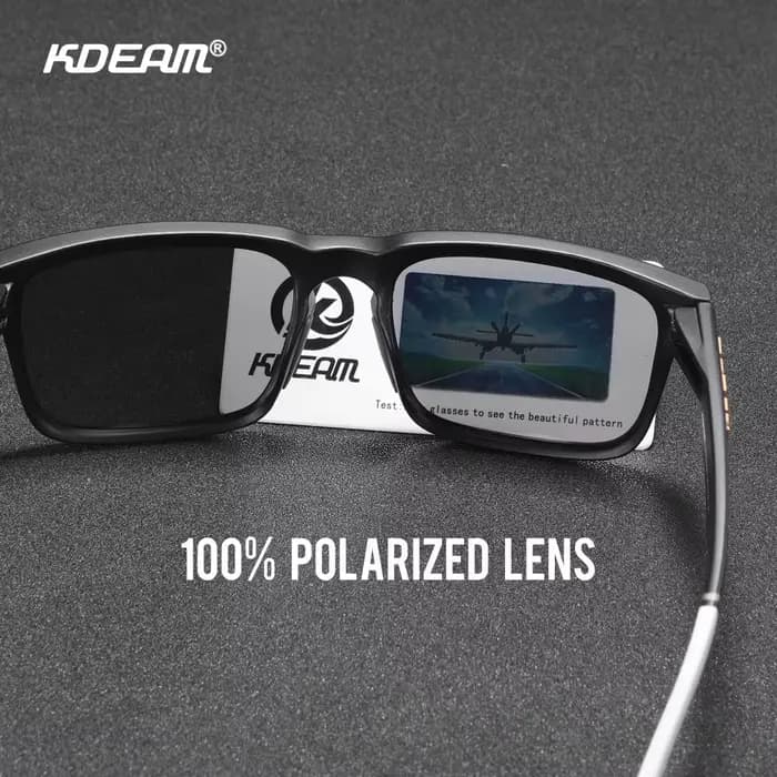 KDEAM-Lunettes de soleil carrées polarisées classiques pour hommes, pêche, taille unisexe avec embal
