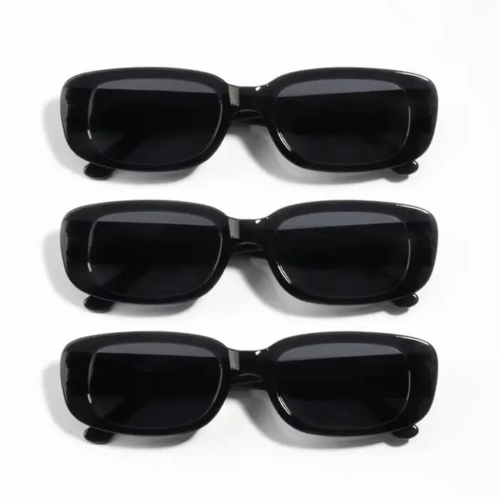 20 pièces Vintage noir carré lunettes De soleil femme marque De luxe petit rectangle lunettes De sol