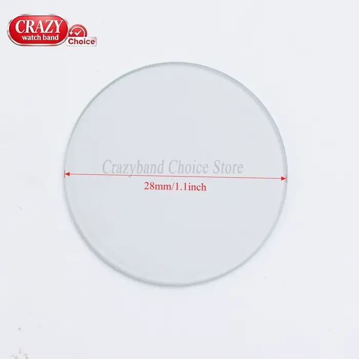 Verre de montre plat de remplacement, épaisseur 1,0/1,5/2,0/2,5/3,0 mm, diamètres 28-38,5 mm, crista