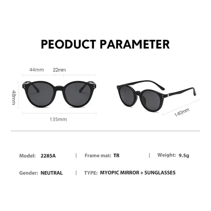 5 en 1 aimant lunettes de soleil femmes polarisées pince sur lunettes hommes rond Prescription optiq