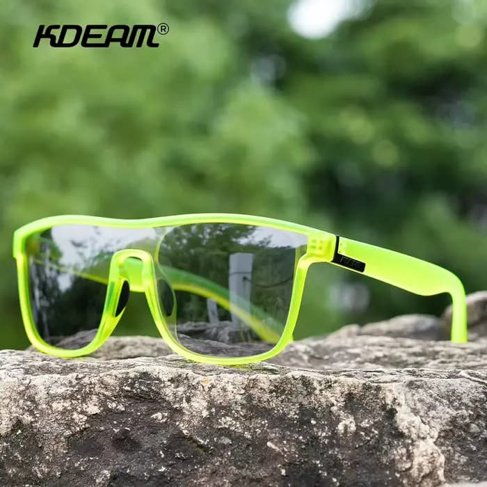 Lunettes de soleil polarisées pour homme KDEAM XL, surdimensionnées, monobloc, finition brossée, lar