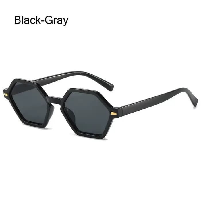 Lunettes de soleil hexagonales à petite monture, UV400, Style Hip-Hop, Rivets décoratifs, lunettes d