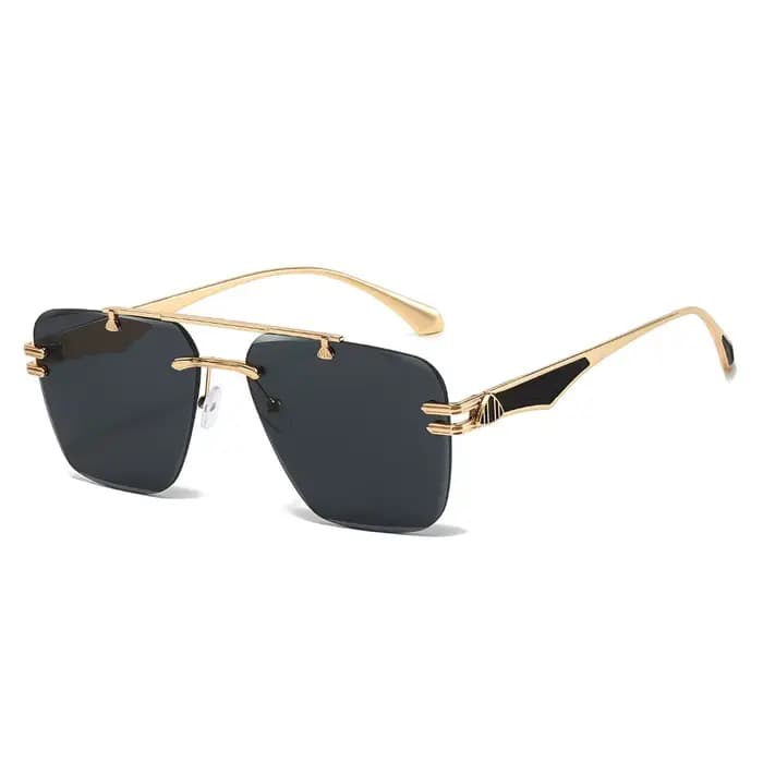 INS-Lunettes de soleil pilote sans monture pour hommes et femmes, nuances carrées, marque rétro, lun