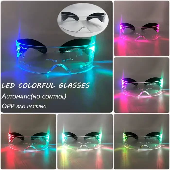 Lunettes décoratives lumineuses à la mode, décoration néon, lunettes de soleil LED pour boîte de nui