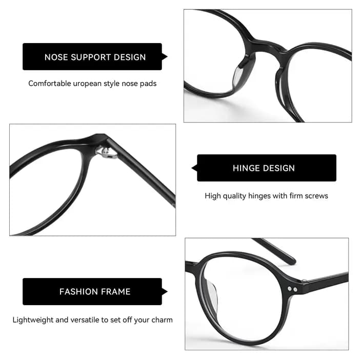  ZENOTTIC – lunettes de vue rétro rondes pour femmes et hommes, verres progressifs anti-lumière ble