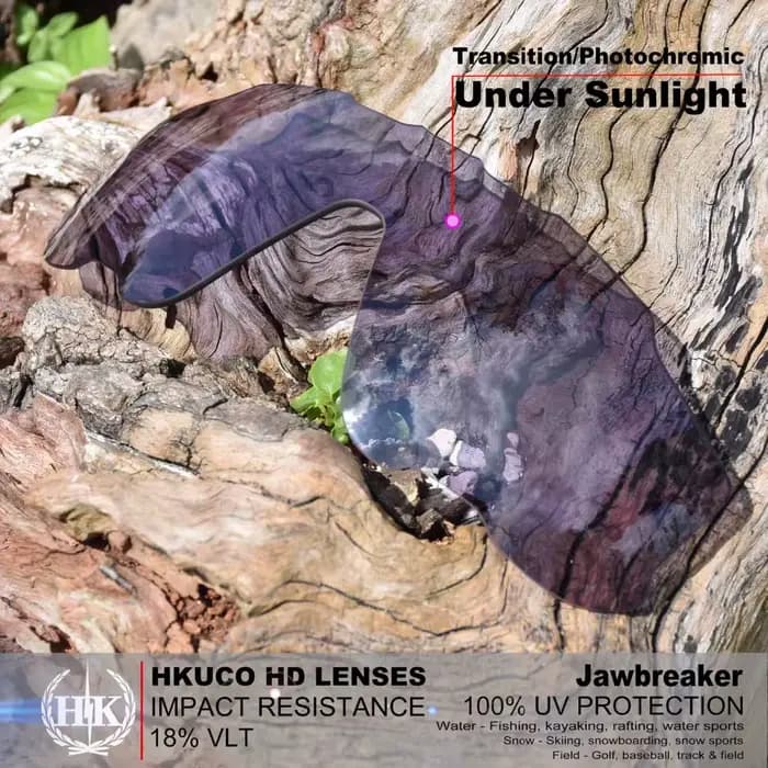 HKUCO-Lentilles de Rechange Photochromiques pour Jawbreaker, Gris Clair