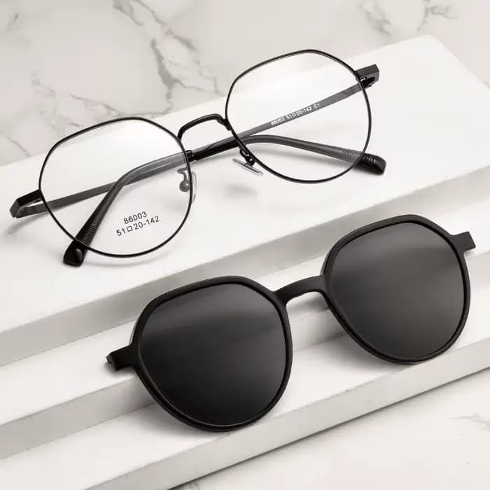 Lunettes de soleil polarisées à Clip, monture en alliage de titane pour femmes, pare-soleil optique 