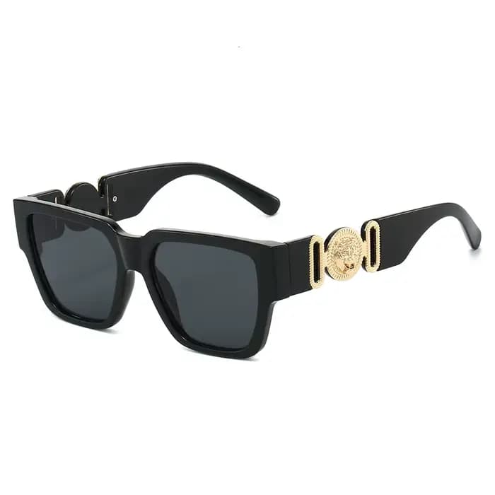 Lunettes de soleil tendance à monture carrée personnalisée avec tête de lion, pour hommes et femmes,