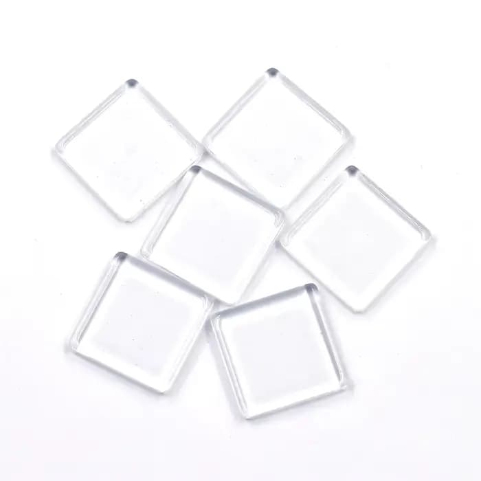 Cabochons carrés en verre à dos plat de 25mm, 10 pièces, adaptés au réglage de camée vierge, bricola