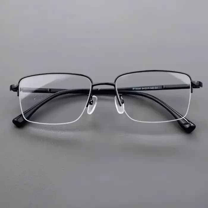 Monture de lunettes semi-cerclée en titane pour homme, ultra-légère, décontractée et simple, pour la