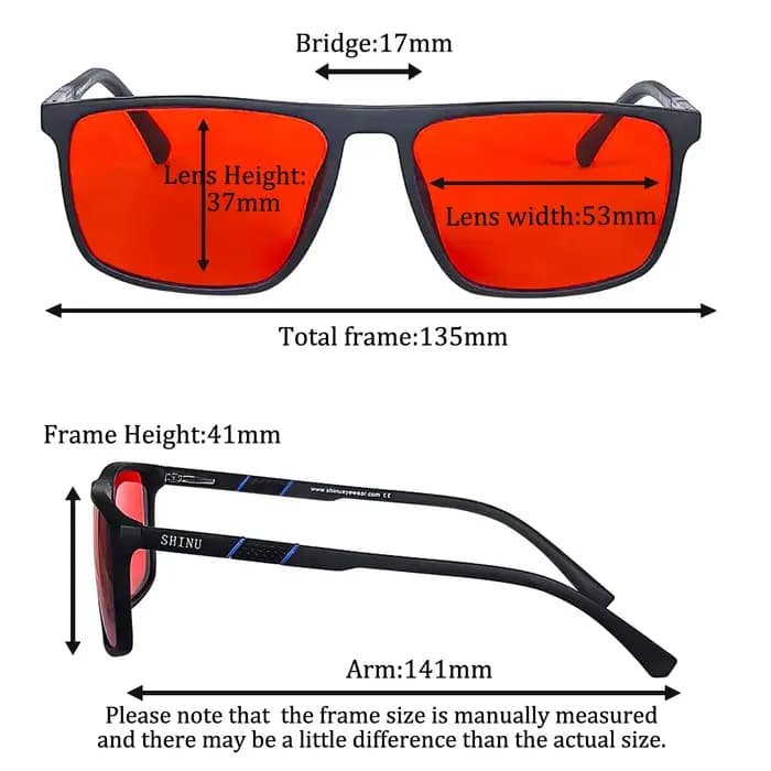 SHINU lunettes rouges bloc lumière bleue meilleur sommeil lunettes à lentille Orange pour travailler