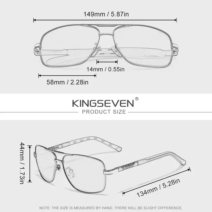 KINGSEVEN Lunettes de soleil polarisées pour hommes en aluminium et magnésium, lunettes de conduite 