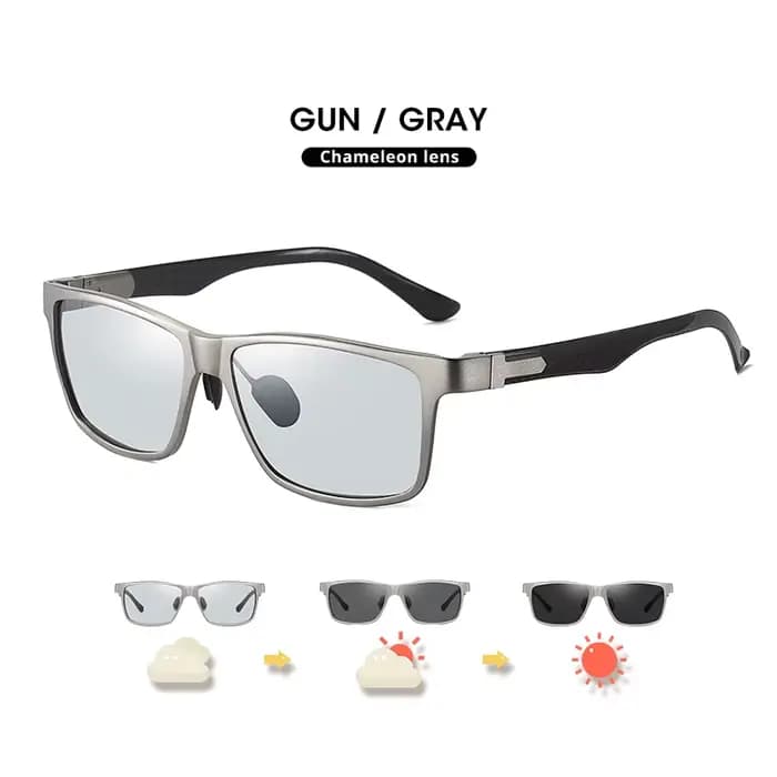 LIOUMO Top qualité photochromique lunettes de soleil polarisées pour hommes femmes cadre en Fiber de