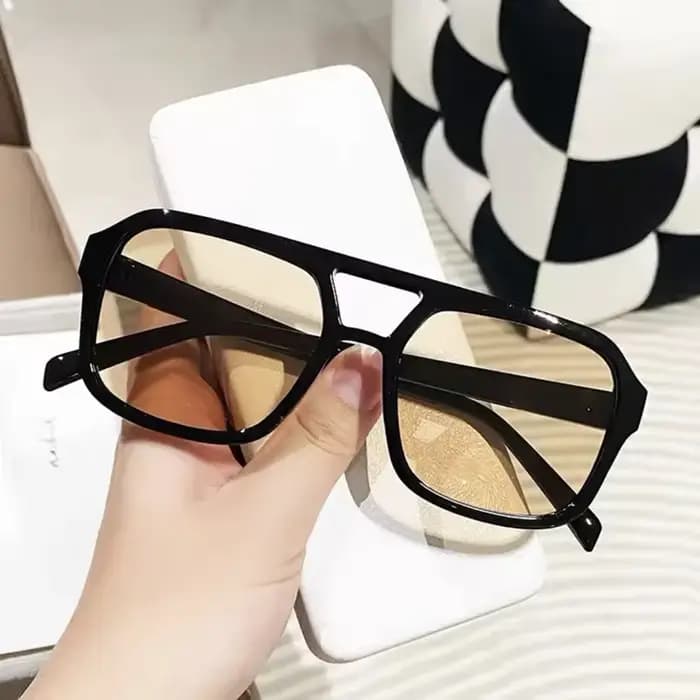 Lunettes de soleil carrées à grande monture pour hommes et femmes, monture légère, noires, jaunes, a