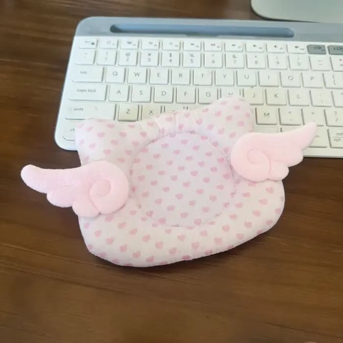Sous-verre en coton coréen motif chat de dessin animé mignon à pois rétro, avec ailes d'ange, suppor