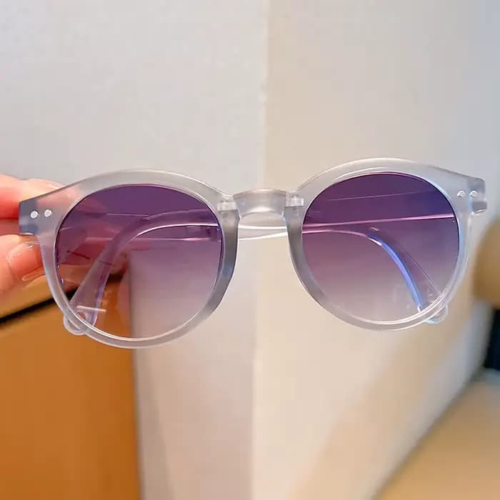 Lunettes de soleil colorées pour enfants, monture ronde pliable, pour garçons et filles, oculaire ul