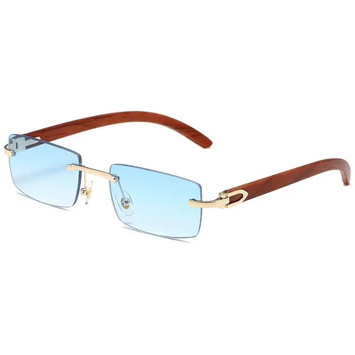 Lunettes de soleil rectangulaires sans bords pour hommes, Punk, mode Vintage, tendance, petite montu