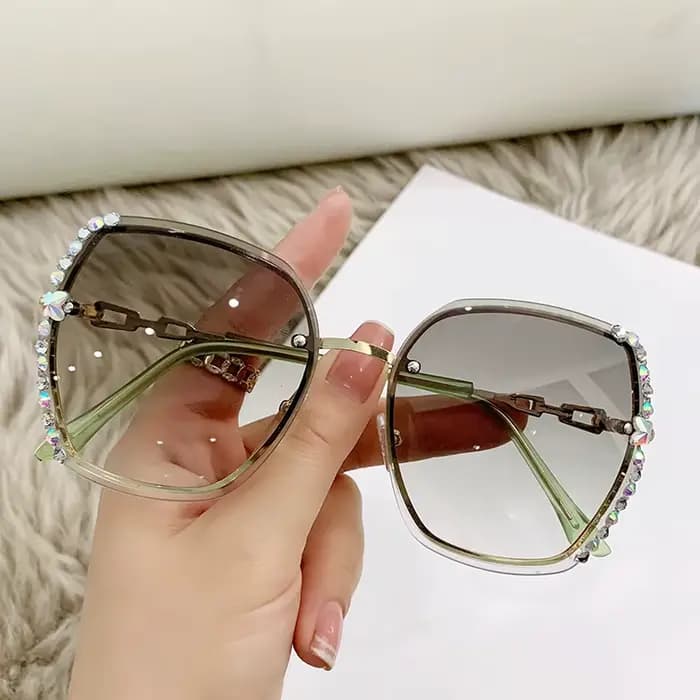 Lunettes de soleil sans monture pour femmes et hommes, décor en biscuits, lunettes dégradées décontr