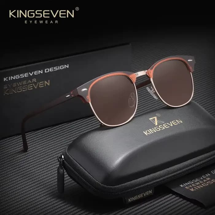 KINGSEVEN – lunettes de soleil demi-monture polarisées, Protection UV400, anti-éblouissement, pour h