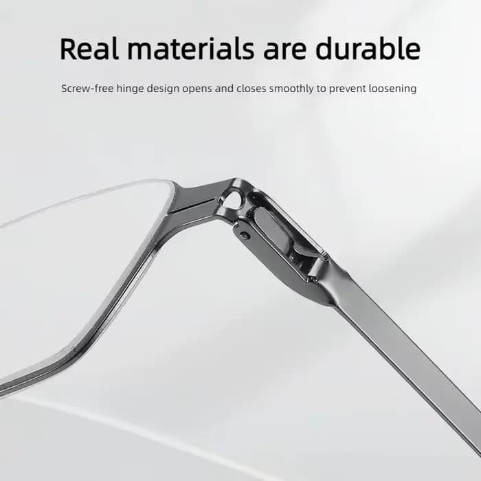 Lunettes de lecture pliantes en acier inoxydable, compactes et portables, étui plus léger, lunettes 