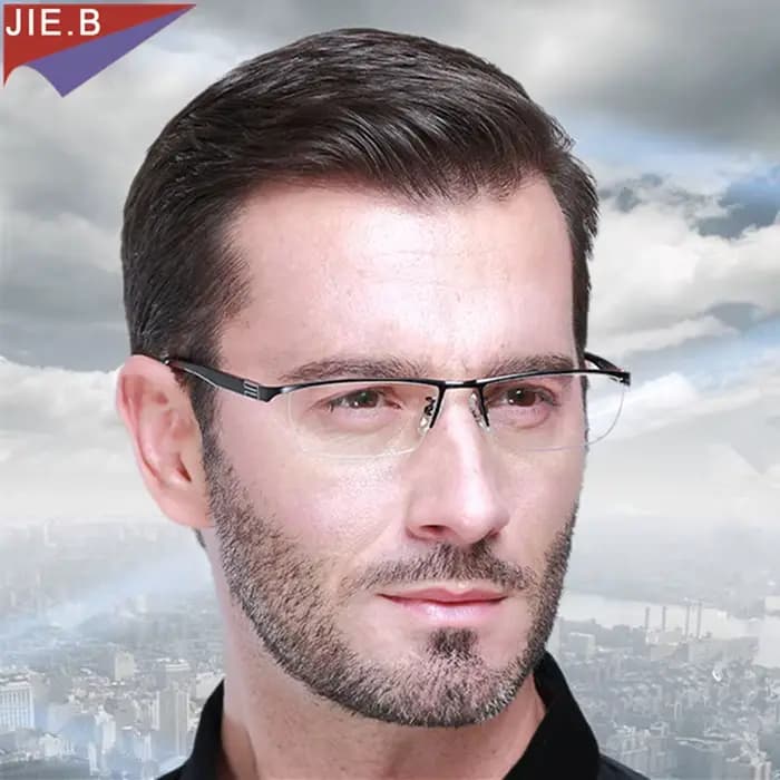 Lunettes de lecture photochromiques pour hommes, nouveau Design, demi-jante, alliage de titane, pres