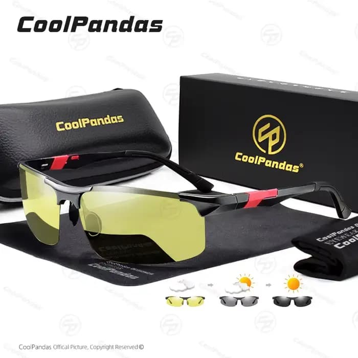 Lunettes de soleil photochromiques en aluminium pour hommes, anti-absorbe ouissement, vision jour et