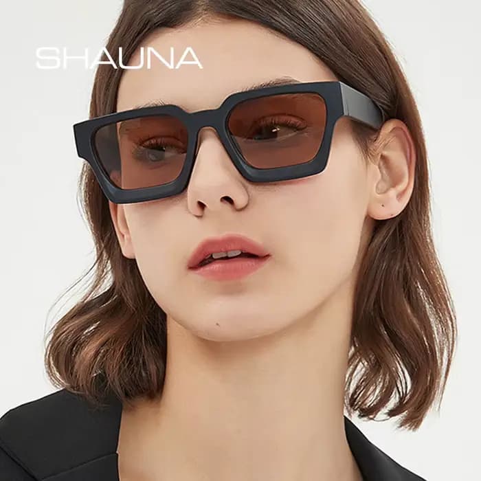 SHAUNA Ins – lunettes de soleil carrées populaires pour femmes et hommes, nuances teintes rétro UV40
