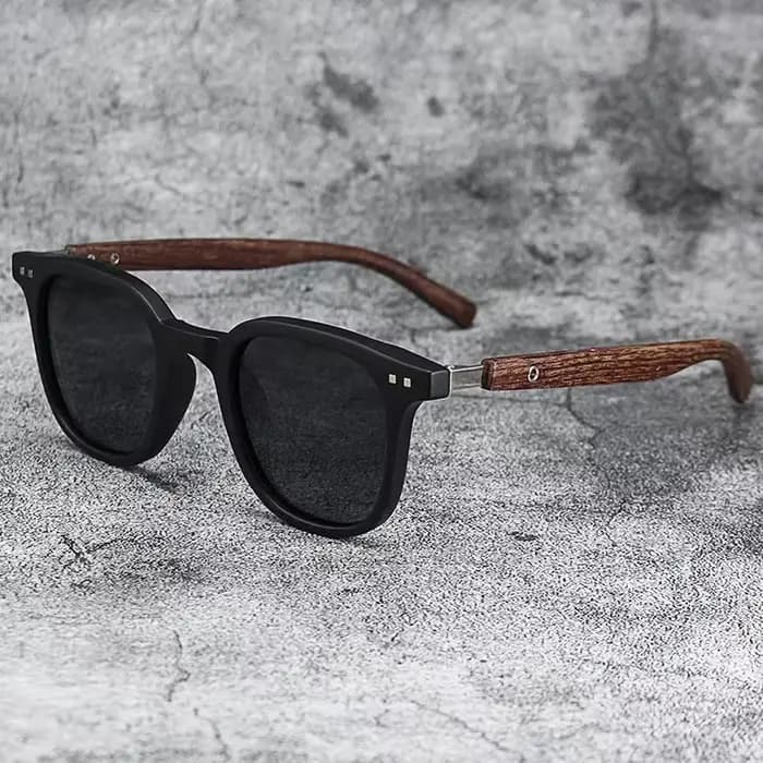 Lunettes de soleil pour hommes et femmes, tendance, rétro, Grain de bois, polarisées, Protection UV,