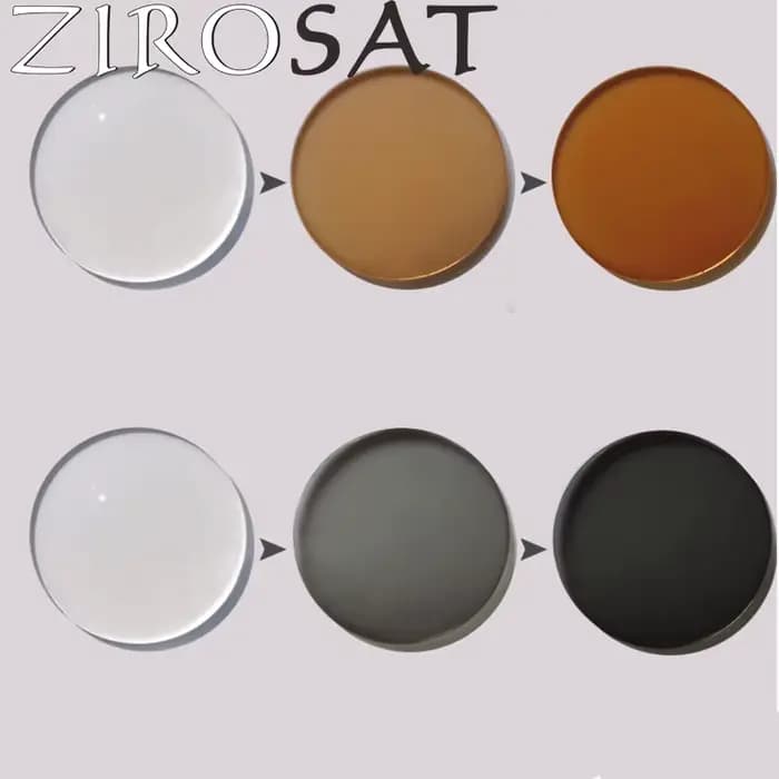 ZIROSAT gamme asphérique -6.00 ~ + 6.00 Max CLY -2.00 lentilles de prescription photochromiques gris