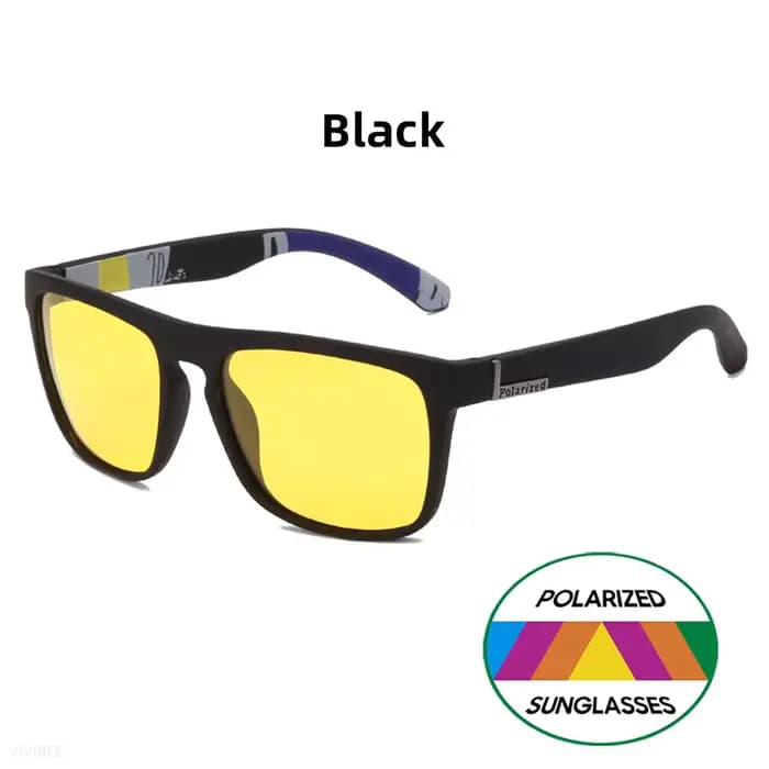 Lunettes de soleil polarisées pour Vision nocturne, jaunes, UV400, carrées, pour la pêche, pour femm