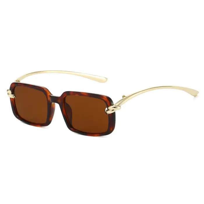2026 Nouvelles lunettes carrées rétro tendance |   Détail de noeud doré et tempes métalliques |   St