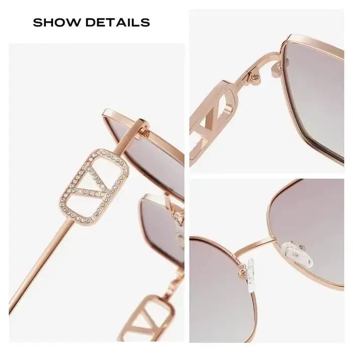 2025 nouvelle mode métal carré lunettes De soleil polarisées femmes luxe diamant UV400 lunettes De s