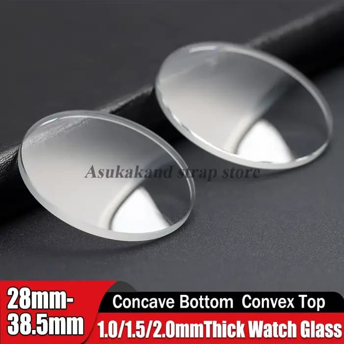 Verre de montre de remplacement, double dôme convexe, 1.0mm, 1.5mm, 2.0mm, diamètres de 28mm à 38.5m