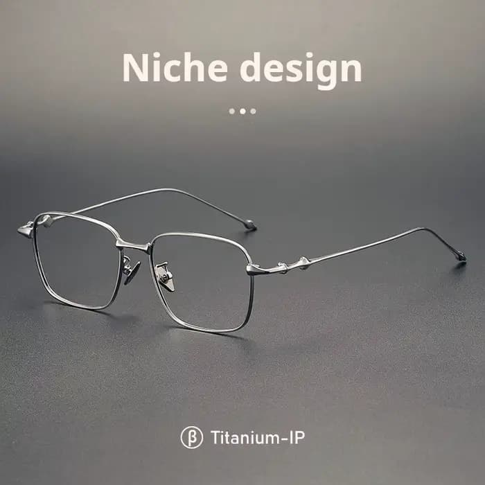 MOMOJA Lunettes rétro carrées pour hommes et femmes, lunettes en titane de haute qualité, ultra légè