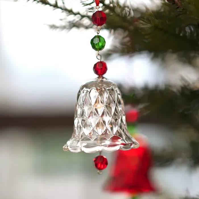Ornement de fenêtre de carillon éolien en cristal rouge, pendentif de cloche en verre, cadeau de déc