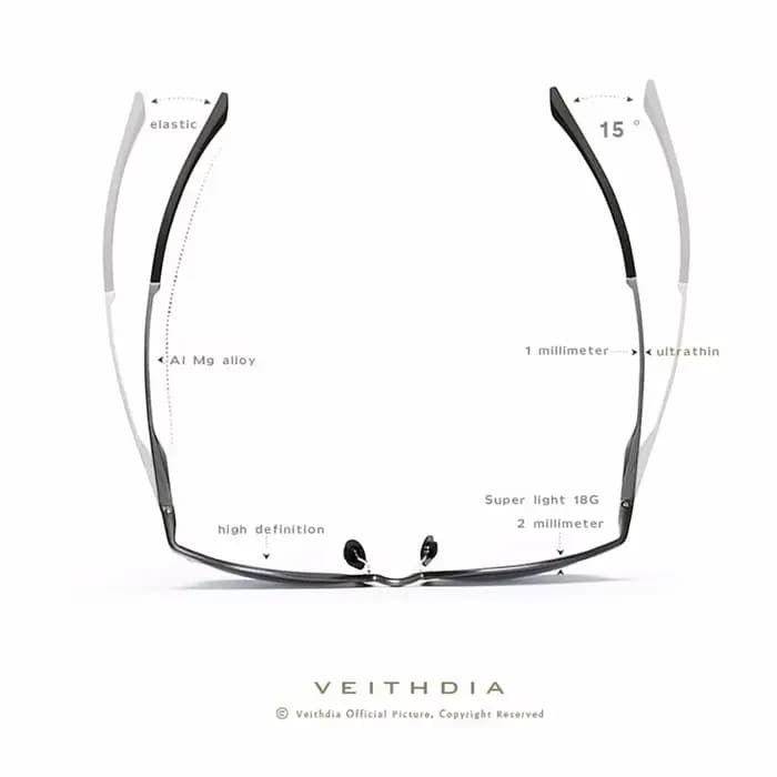 VEITHDIA-Lunettes de soleil rétro en aluminium magnésium pour hommes femmes, lunettes de soleil de c