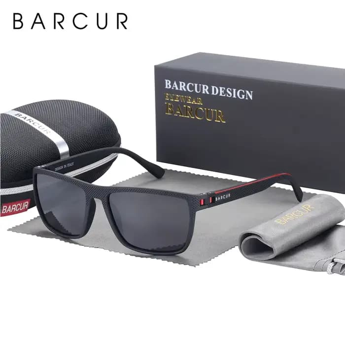 BARCUR sport lunettes de soleil pour hommes polarisées pêche voyage TR90 léger lunettes de soleil lu