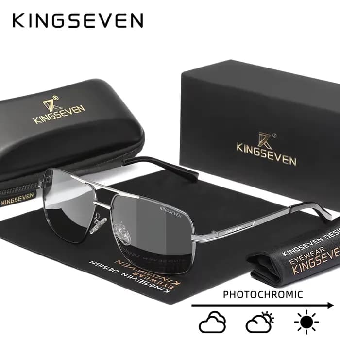 KINGSEVEN – lunettes de soleil photochromiques à monture rectangulaire, verres polarisés UV400, pour