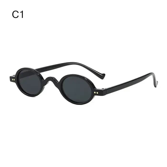 Lunettes de soleil rondes ovales pour hommes et femmes, lunettes de soleil punk vintage, lunettes de