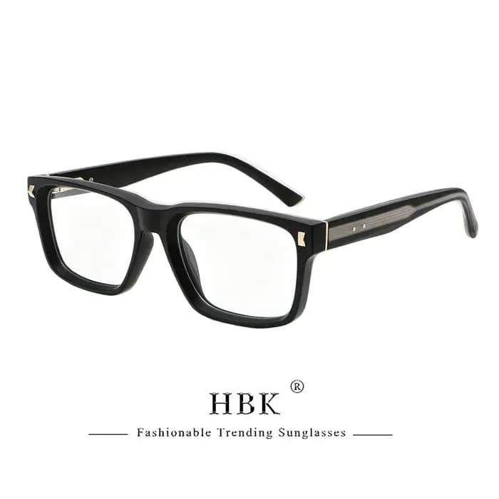 HBK Nouvelle Monture de Lunettes Tendance pour Homme, Cadre Carré Vintage Anti-Lumière Bleue, Montur