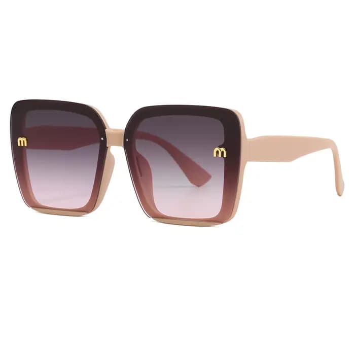 Lunettes de soleil carrées classiques à grand cadre pour hommes et femmes, design de lettre rectangu