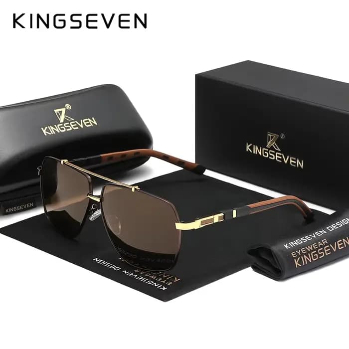 KINGSEVEN nouvelles lunettes de soleil de luxe hommes UV400 carré grand cadre lunettes polarisées ho