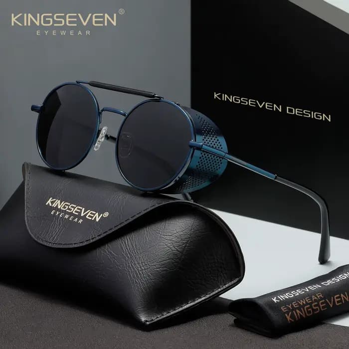 KINGSEVEN – lunettes de soleil rétro gothiques Steampunk, polarisées UV400, pour hommes et femmes, à